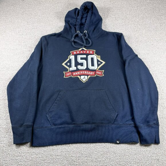 ’47 Other - 47 Brand Atlanta Braves 150th Anniversary Hoodie Blue Men’s Size Medium